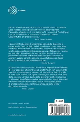 Quasi niente sbagliato - Greta Pavan - Libro Bollati Boringhieri 2023, Varianti | Libraccio.it