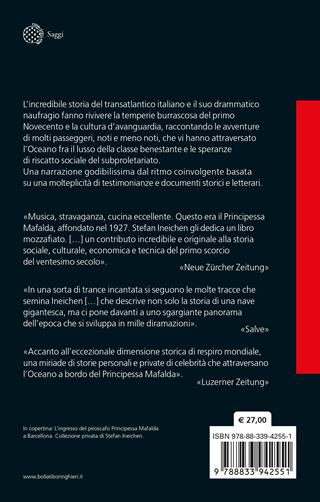 Il Principessa Mafalda. Biografia di un transatlantico che ha fatto la storia - Stefan Ineichen - Libro Bollati Boringhieri 2023, Saggi | Libraccio.it
