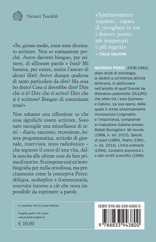 Sono nato - Georges Perec - Libro Bollati Boringhieri 2024, Varianti tascabili | Libraccio.it