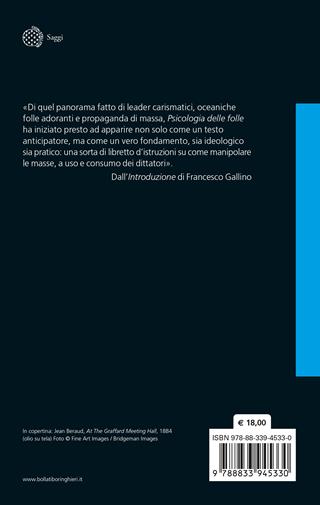 Psicologia delle folle - Gustave Le Bon - Libro Bollati Boringhieri 2025, Saggi | Libraccio.it