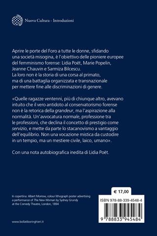 Lidia Poët e le prime avvocate. La vera storia del femminismo forense in Europa - Alberto Nicòtina - Libro Bollati Boringhieri 2026, Nuova cultura | Libraccio.it