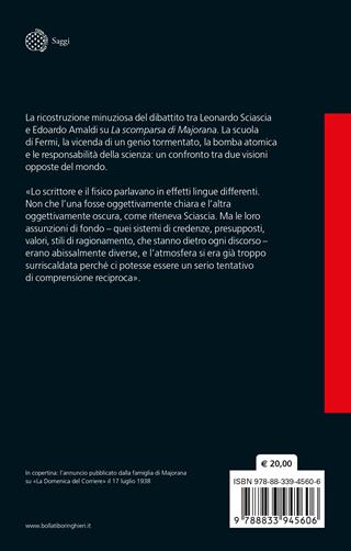 Anatomia della «scomparsa». Sciascia, Amaldi, Majorana - Vincenzo Barone - Libro Bollati Boringhieri 2025, Saggi | Libraccio.it