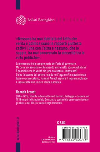 Verità e politica - Hannah Arendt - Libro Bollati Boringhieri 2025, Semicrome | Libraccio.it
