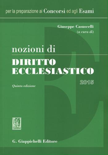 Nozioni di diritto ecclesiastico  - Libro Giappichelli 2015 | Libraccio.it