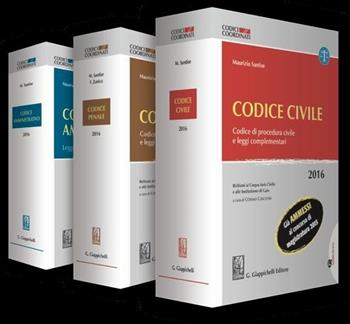 Codice civile, penale e amministrativo 2016 - Maurizio Santise - Libro Giappichelli 2016 | Libraccio.it