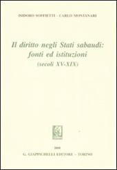 Il diritto negli Stati sabaudi. Fonti ed istituzioni (secoli XV-XIX)