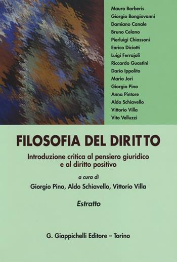 Filosofia del diritto. Introduzione critica al pensiero giuridico e al diritto positivo. Estratto  - Libro Giappichelli 2013 | Libraccio.it