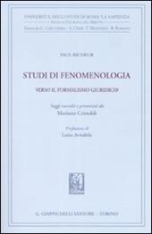 Studi di fenomenologia. Verso il formalismo giuridico?