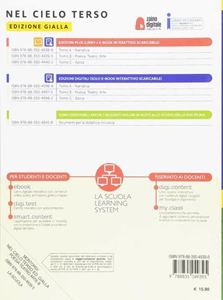 Nel cielo terso. Ediz. gialla. Per il biennio degli Ist. tecnici. Con ebook. Con espansione online. Vol. B: Poesia, teatro e arte - Simona Montorsi, Laura Benzoni, Daniela Corradini - Libro La Scuola SEI 2018 | Libraccio.it
