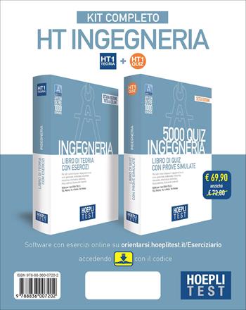 Hoepli test. Ingegneria. Kit completo: Libro di teoria con esercizi-5000 Quiz con prove simulate  - Libro Hoepli 2022, Hoepli Test | Libraccio.it