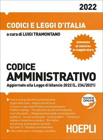 Codice amministrativo 2022.  - Libro Hoepli 2022, Codici e leggi d'Italia | Libraccio.it