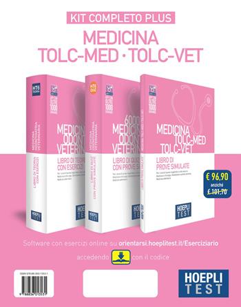 Hoepli test. Medicina, Odontoiatria, Veterinaria TOLC-MED e TOLC-VET. Kit completo Plus: Libro di teoria con esercizi-6000 quiz-Libro di prove simulate  - Libro Hoepli 2023, Hoepli Test | Libraccio.it