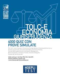 Image of Hoepli test. TOLC-E Economia, Giurisprudenza. 4000 quiz con prove...
