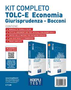 Image of Hoepli test. TOLC-E Economia, Giurisprudenza. Libro di teoria con...