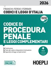 Codice di procedura penale e leggi complementari 2026. Nuova ediz.