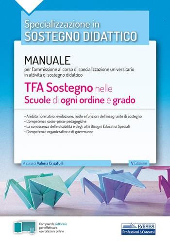 TFA Sostegno didattico nelle scuole di ogni ordine e grado. Teoria. Manuale di preparazione per l'ammissione al sostegno didattico nelle scuole di ogni ordine e grado. Con software di simulazione - Valeria Crisafulli - Libro Edises professioni & concorsi 2020 | Libraccio.it