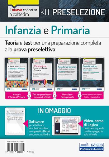 Kit preselezione Infanzia e Primaria. Teoria e test per una preparazione completa alla prova preselettiva. Con Video - Emiliano Barbuto, Giuseppe Mariani, Carla Iodice - Libro Edises professioni & concorsi 2020, Concorso a cattedra | Libraccio.it