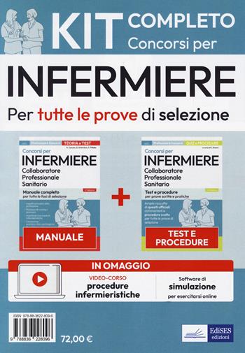 Kit completo per concorsi per infermiere. Manuale completo per tutte le fasi di selezione-Test e procedure per prove scritte e pratiche. - Rosario Caruso, Guglielmo Guerriero, Francesco Pittella - Libro Edises professioni & concorsi 2023, Professioni sanitarie | Libraccio.it