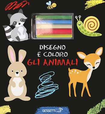 Disegno e coloro gli animali. Ediz. a colori. Con gessetti  - Libro Pulce 2024 | Libraccio.it