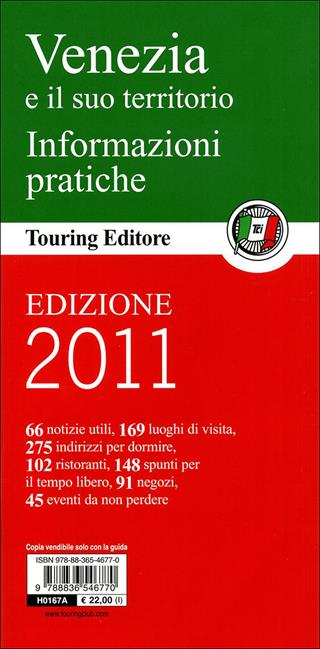 Venezia e il suo territorio  - Libro Touring 2011, Guide verdi d'Italia | Libraccio.it