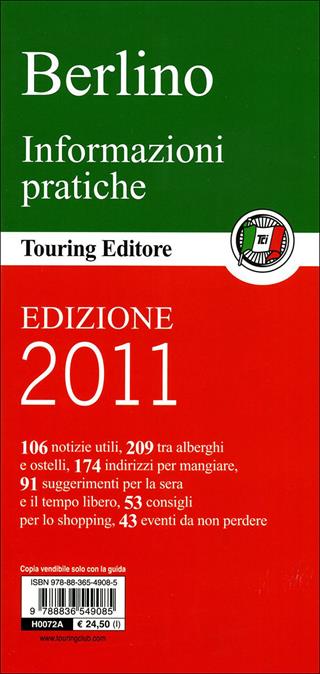Berlino  - Libro Touring 2011, Guide verdi d'Europa | Libraccio.it
