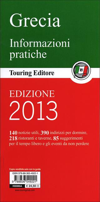 Grecia  - Libro Touring 2011, Guide verdi d'Europa | Libraccio.it