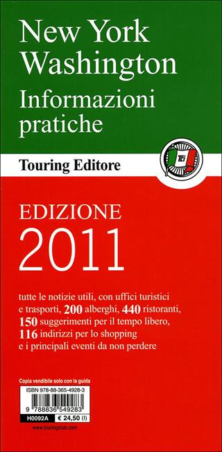 New York, Washington  - Libro Touring 2011, Guide verdi del mondo | Libraccio.it