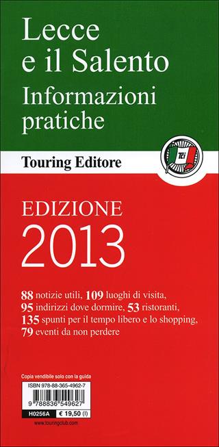 Lecce e il Salento  - Libro Touring 2011, Guide verdi d'Italia | Libraccio.it