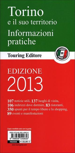Torino e il suo territorio  - Libro Touring 2011, Guide verdi d'Italia | Libraccio.it
