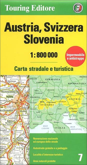 Austria, Svizzera, Slovenia 1:800.000. Carta stradale e turistica  - Libro Touring 2012, Carte d'Europa 1:800.000 | Libraccio.it
