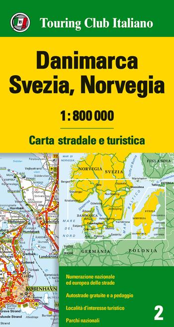 Danimarca, Svezia, Norvegia 1:800.000. Carta stradale e turistica. Ediz. multilingue  - Libro Touring 2015, Carte d'Europa 1:800.000 | Libraccio.it