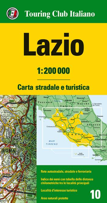Lazio 1:200.000. Carta stradale e turistica. Ediz. multilingue  - Libro Touring 2018, Carte regionali 1:200.000 | Libraccio.it