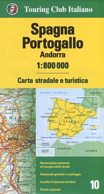 Spagna, Portogallo, Andorra 1:800.000. Carta stradale e turistica. Ediz. multilingue  - Libro Touring 2018, Carte d'Europa 1:800.000 | Libraccio.it