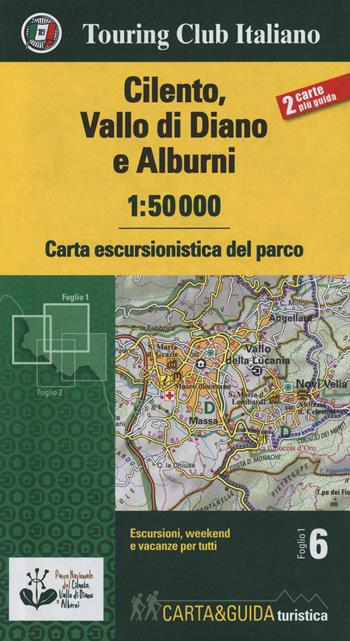 Cilento, Vallo di Diano e Alburni 1:50.000. Carta escursionistica del parco. Con Libro: Guida del parco  - Libro Touring 2018, Carta & guida turistica | Libraccio.it