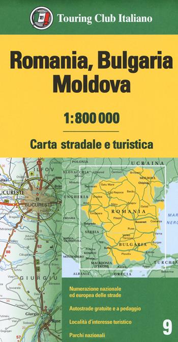 Romania. Bulgaria. Moldavia 1:800.000. Carta stradale e turistica  - Libro Touring 2019, Carte d'Europa 1:800.000 | Libraccio.it