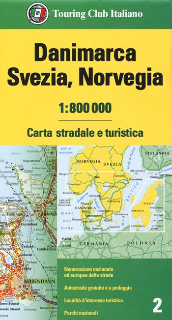 Danimarca, Svezia, Norvegia 1:800.000. Carta stradale e turistica  - Libro Touring 2020 | Libraccio.it