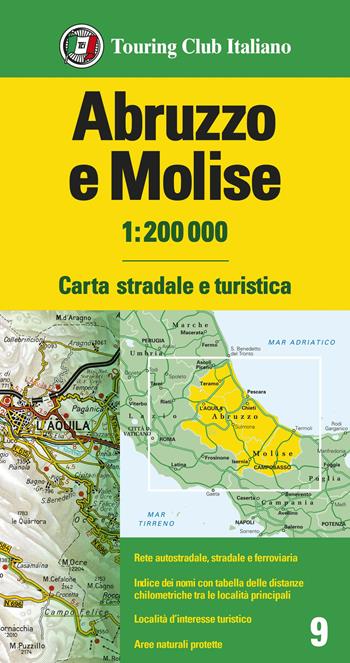 Abruzzo e Molise 1:200.000. Carta stradale e turistica. Ediz. multilingue  - Libro Touring 2021, Carte regionali 1:200.000 | Libraccio.it