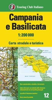 Campania e Basilicata 1:200.000. Carta stradale e turistica. Ediz. multilingue