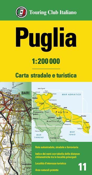 Puglia 1:200.000. Carta stradale e turistica  - Libro Touring 2023 | Libraccio.it
