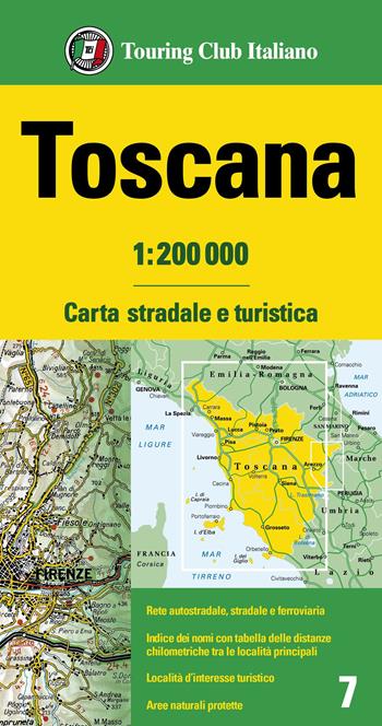 Toscana 1:200.000. Carta stradale e turistica  - Libro Touring 2023 | Libraccio.it