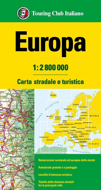 Europa 1:2.800.000. Carta stradale e turistica. Ediz. multilingue  - Libro Touring 2024, Carte d'Europa 1:800.000 | Libraccio.it