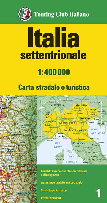 Italia settentrionale 1:400.000. Carta stradale e turistica  - Libro Touring 2024 | Libraccio.it