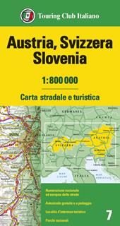 Austria, Svizzera, Slovenia 1:800.000