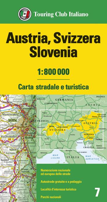Austria, Svizzera, Slovenia 1:800.000. Carta stradale e turistica  - Libro Touring 2024 | Libraccio.it