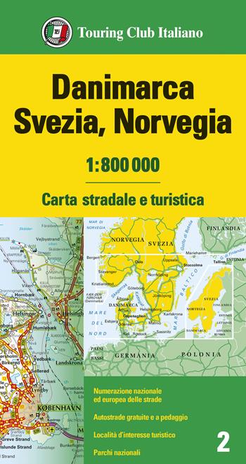 Danimarca, Svezia, Norvegia 1:800.000. Carta stradale e turistica  - Libro Touring 2024 | Libraccio.it