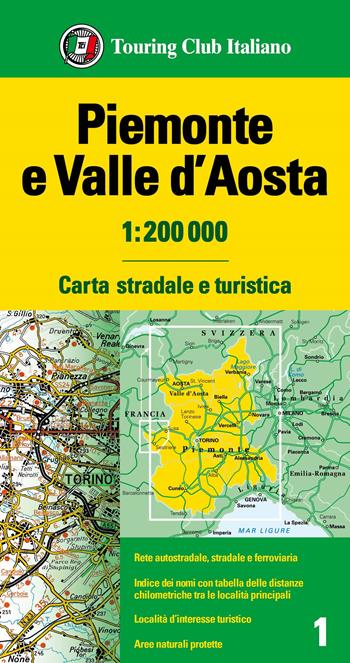 Piemonte e Valle d'Aosta 1:200.000  - Libro Touring 2024, Carte regionali 1:200.000 | Libraccio.it