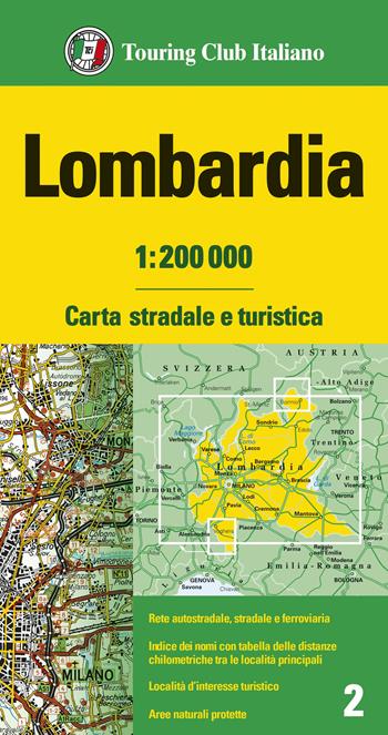 Lombardia 1:200.000  - Libro Touring 2025, Carte regionali 1:200.000 | Libraccio.it