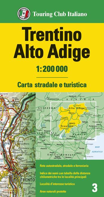 Trentino Alto Adige 1:200.000  - Libro Touring 2025, Carte regionali 1:200.000 | Libraccio.it