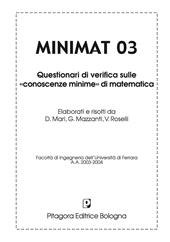 Minimat. Questionari di verifica sulle «conoscenze minime» di matematica. Vol. 3