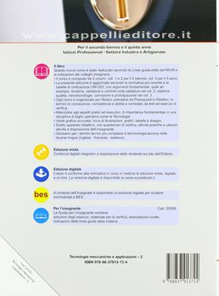 Tecnologie meccaniche e applicazioni. Per il triennio degli Ist. tecnici. Con ebook. Con espansione online. Vol. 2 - Massimo Pasquinelli - Libro Cappelli 2018 | Libraccio.it